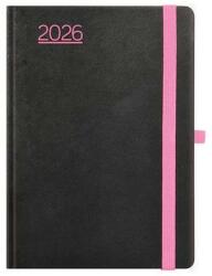 TopTimer Naptár, tervező, A5, napi, TOPTIMER, Nero, fekete-pink