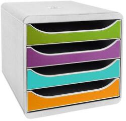 Exacompta Irattároló, műanyag, 4 fiókos, EXACOMPTA Big-Box Pop`NCo