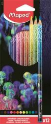Maped Színes ceruza készlet, háromszögletű, MAPED Deepsea Paradise, 12 különböző szín