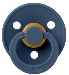 BIBS Suzeta Colour Latex pentru bebelusi BIBS, cu tetina rotunda, 0 luni +, Albastru (100280C)
