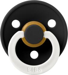 BIBS Suzeta fosforescenta Colour GLOW Latex BIBS Black, tetina rotunda, 0 luni + (100239C)