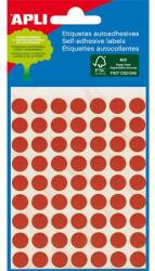 APLI Etikett, 8 mm kör, kézzel írható, színes, APLI, piros, 288 etikett/csomag (LCA2046) - irodaoutlet