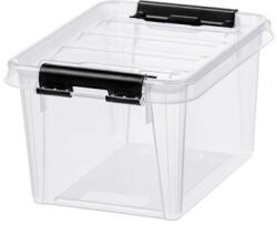SMARTSTORE Műanyag tárolódoboz, 1, 5 liter, fekete fogantyúkkal, SMARTSTORE "Classic 1, 5", átlátszó (CSDSMART25) - irodaoutlet