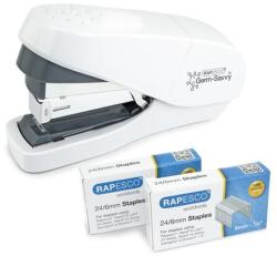 Rapesco Tűzőgép, 24/6, 35 lap, könnyített tűzés, antibakteriális, RAPESCO "ECO Less Effort", fehér (IR1689) - irodaoutlet