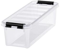 SMARTSTORE Műanyag tárolódoboz, 3, 5 liter, fekete fogantyúkkal, SMARTSTORE "Classic 4", átlátszó (CSDSMART28) - irodaoutlet
