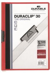 DURABLE Gyorsfűző, klipes, A4, DURABLE "DURACLIP® 30", piros (DB220003) - irodaoutlet