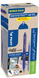 Pilot Rollertoll, 0, 35 mm, törölhető, nyomógombos, PILOT "Frixion Clicker, Bonus Pack", kék + betét (PFBKB) - irodaoutlet