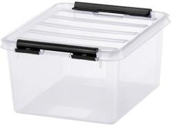 SMARTSTORE Műanyag tárolódoboz, 2 liter, fekete fogantyúkkal, SMARTSTORE "Classic 2", átlátszó (CSDSMART26) - irodaoutlet