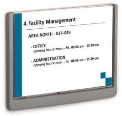 DURABLE Információs tábla, 148, 5x210 mm, DURABLE "CLICK SIGN", szürke (DB486637)