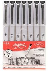 DACO Arhitect grafikus tűfilc készlet, 7 darab