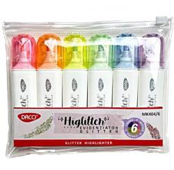 Daco csillogó kiemelő filctoll készlet, 6 db