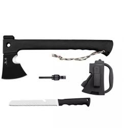 Depox Axe 3 az 1-ben amnár, kés és síp, 35, 5 cm, tok mellékelve (B61-2)