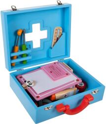 Kruzzel 19869 Orvosi készlet fa kofferban, 43 db