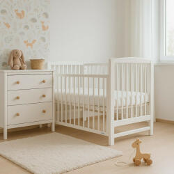  Gyerek kiságy New Baby LILLY leengedhető oldalráccsal fehér