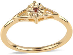  Arannyal Bevont Ezüst Gyűrű Vörös Gyémánttal, ROS716/52