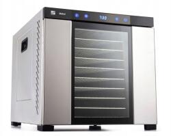 G21 Mistral gyümölcsszárító, rozsdamentes acél, 10 szárítólap, digitális időzítő, 1100W (MA1100-EU)