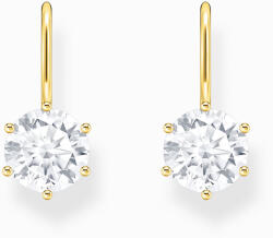 Thomas Sabo H2287-414-14 Gold-plated dangle earrings w. large white zirconia , női