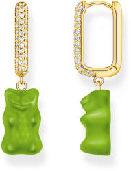 Thomas Sabo CR727-414-6 Gold-plated single hoop earrings w. red Goldbears in Midiversion , női