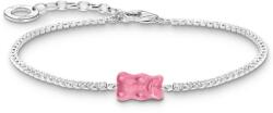 Thomas Sabo A2187-052-9-L19V Armband mit pinkfarbenem Goldbären und Steinen silber, női