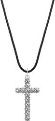 Rebel & Rose NL028-S-70 Studded Cross Black Unisex Necklace 70cm, unisex