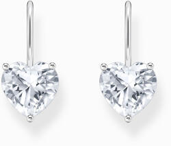Thomas Sabo H2288-051-14 Silver dangle earrings w. white cubic zirconia heart , női