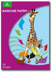 Stepa Színes papír, A3, 80g, 10x2 lap STEPA, vegyes színek