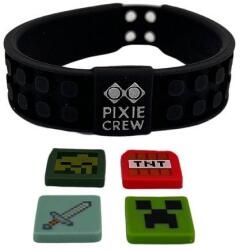 PIXIE CREW & MINECRAFT Brățară ajustabilă, neagră, 4 multipixeli (OLP1009PXX-02-27)