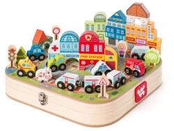 Woodyland Valiză cu oraș și cale ferată pentru trenuleț (OLP102192143) Trenulet