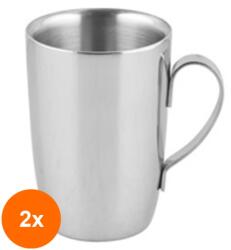 Grunberg Set 2 x Cana din Inox, cu Pereti Dubli, 250 ml, Grunberg (GUJ-2xICI250)