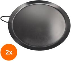 Grunberg Set 2 x Tava din Otel, cu Invelis Antiaderent, pentru Aragaz sau Gratar, 32 cm, Neagra, Grunberg (GUJ-2xGR6137)