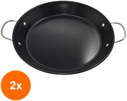 Grunberg Set 2 x Tigaie Grill, Otel, Invelis Antiaderent, pentru Aragaz sau Gratar, 30 cm, Neagra, Grunberg (GUJ-2xGR6140)