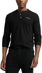 Ralph Lauren hosszú ujjú pizsama fekete, sima, 714950609 - fekete M