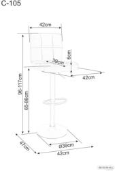  C105 Elegance Bárszék Fekete Bársony Kárpitozással (SIG-C105VCC)