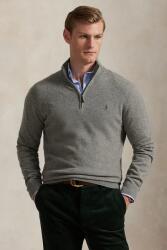 Ralph Lauren gyapjú pulóver szürke, félgarbó nyakú, 710876756 - szürke XL