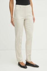 BOSS nadrág női, bézs, magas derekú egyenes, 50537461 - bézs 42