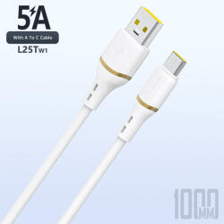 Dudao L25T USB-A - USB-C Kábel - 1m 5A - Fehér (L25TW1)