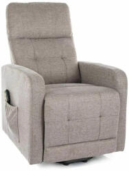 SIGNAL MEBLE Otus II Brego Elektromos Relax Fotel Bézs Szövet Fekete Fém Vázzal (SIG-OTUSIIBRBE)