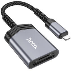 hoco. UA25 kártyaolvasó 2in1, Apple iPhone Lightning (8-pin) szürke