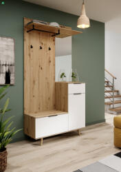 Wipmeb Előszoba bútor szett Artisan tölgy / fehér színkombinációban - NORDIC A