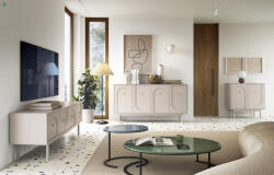 WIPMEB Éjjeliszekrény 1 ajtós kasmír színben arany fogantyúkkal - MAZOMA