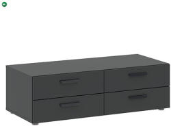 INTERMEBLE 4 fiókos szekrény matt fekete színben. 35 cm. magas