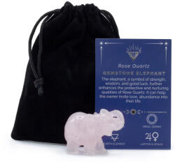 Ancient Wisdom Rózsakvarc ásvány ELEFÁNT szobrocska - 5x3, 5x2, 5 cm (GemF-55)