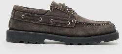 AllSaints bőr félcipő SKIFF SUEDE SHOE szürke, M012FC - szürke Férfi 46