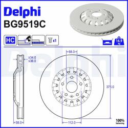 DELPHI Brzdový kotúč DELPHI BG9519C (BG9519C)