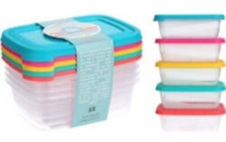  Family tároló doboz szett 5DB-OS 600ML vegyes színek