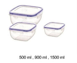  Family ételtároló doboz szett csatos szögletes műa. 500/900/1500ml