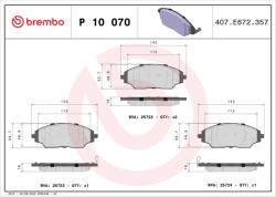BREMBO Set placute frana BREMBO P 10 070 (P 10 070)