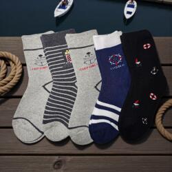 Aura Via Gyerek FIÚ vastag tengerész mintás zokni szett - 5 pár/csomag 32-35 102934