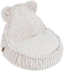 MeowBaby® Fotoliu tip puf pentru copii meowbaby churros teddy sako bag , cotton candy white, material certificat oeko-tex