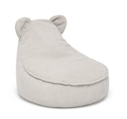 MeowBaby® Fotoliu tip puf pentru copii meowbaby slimcord teddy sako bag , grey, material certificat oeko-tex